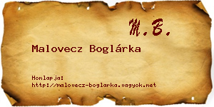Malovecz Boglárka névjegykártya